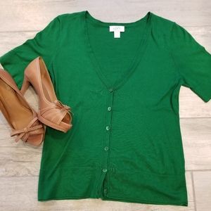 Ann Taylor Loft Kelly Green Cardigan